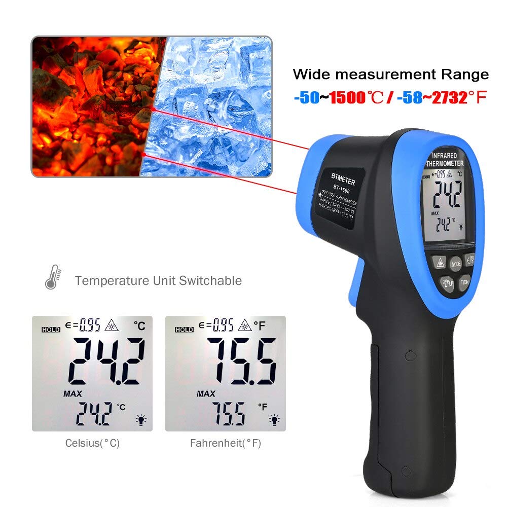 Industrial Laser Temperature Gun - -50 ℃ Tot 1500 ℃ Laserthermometer