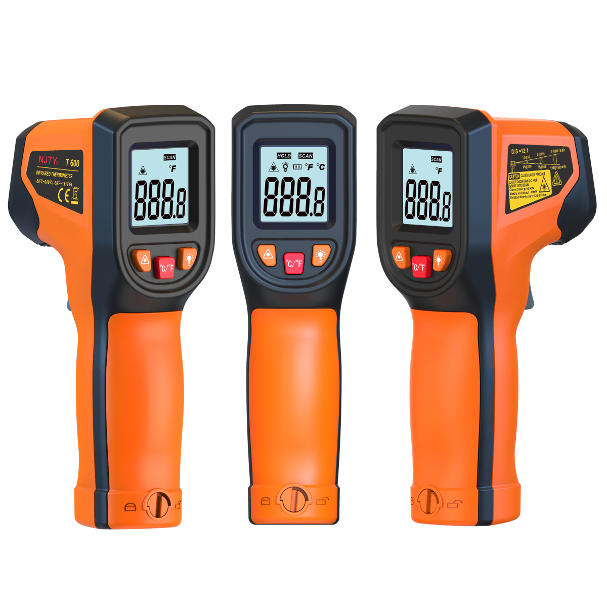 Industrial Laser Temperature Gun - Digitale infraroodthermometersensor Handheld contactloos IR LCD-scherm