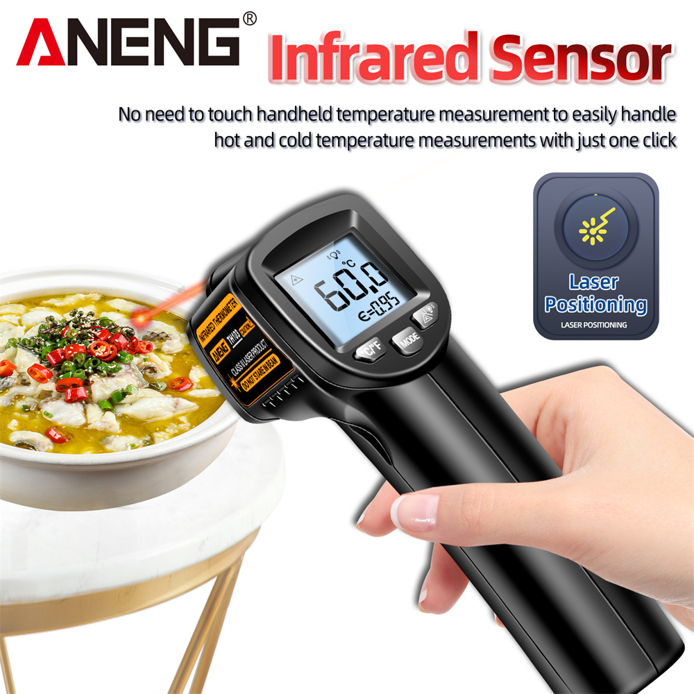 Industrial Laser Temperature Gun - Infraroodlaserthermometer Industrieel temperatuurpistool ANENG TH103 Digitaal