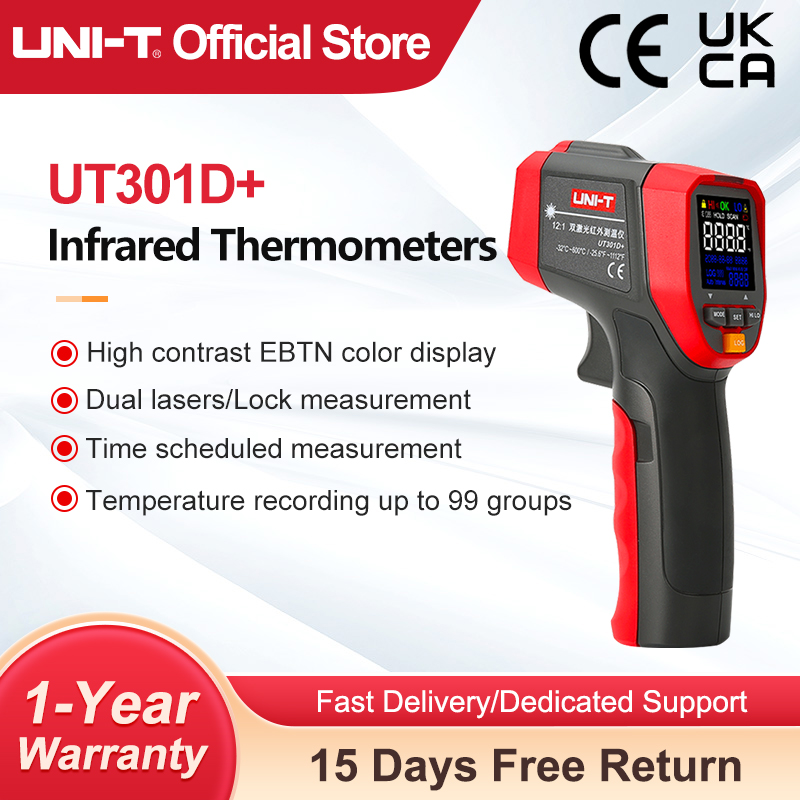 Industrial Laser Temperature Gun - UNI-T Digitale Infraroodthermometer Ut303d + Industriële