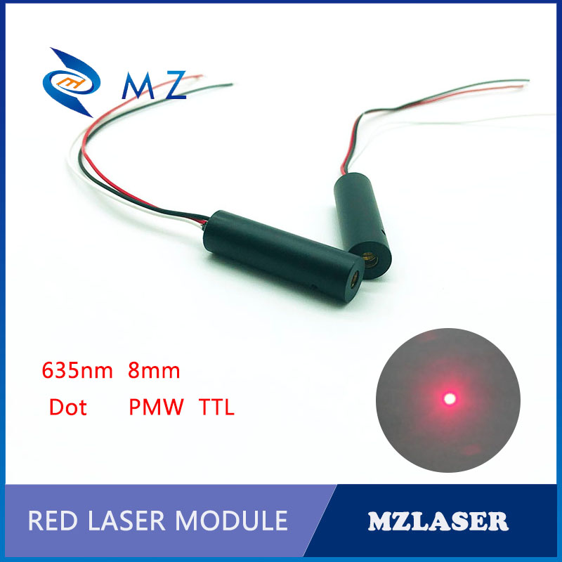 Industrial Applications Of Laser - Industriële kwaliteit PMW-besturingslasermodule 8MM 635NM Red