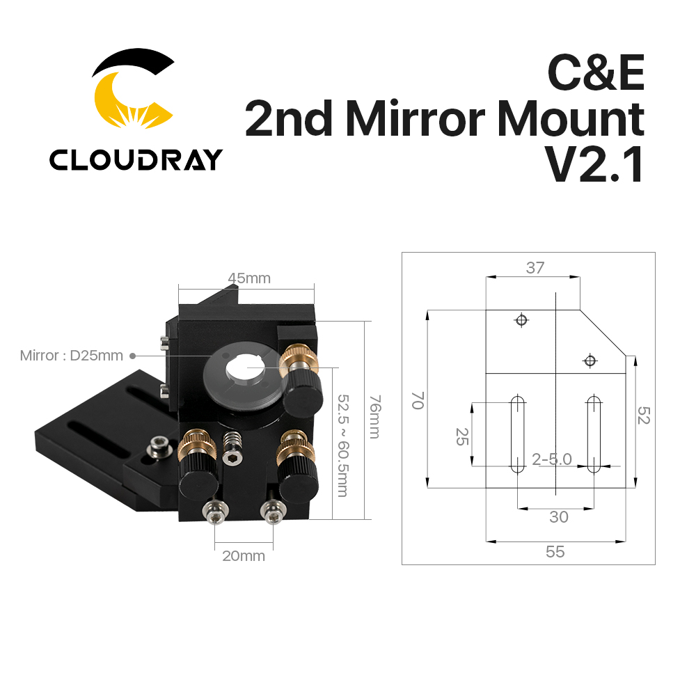 Cloudray CO2 Zwarte Tweede Las - Co2 Laser Mirror recensie en prijs