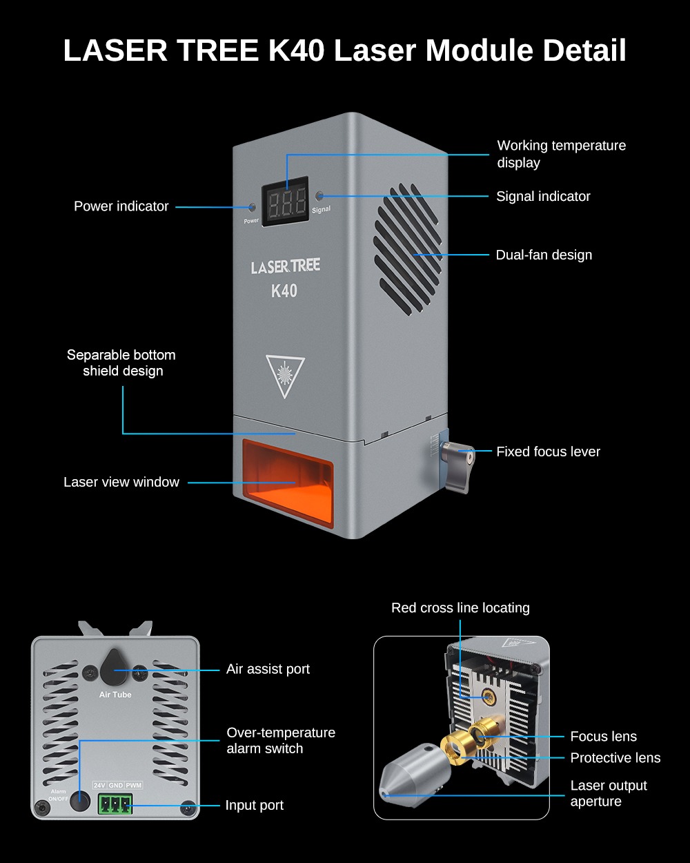 K40 44w hoge optische vermogen - Diode Laser Module recensie en prijs