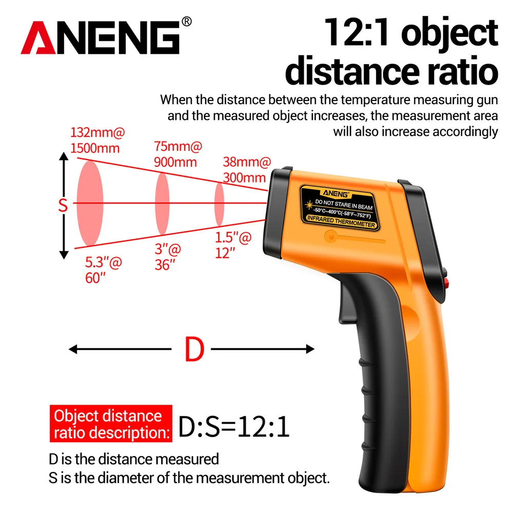 ANENG TH201 Infrarood Thermome - Industrial Laser Temperature Gun recensie en prijs