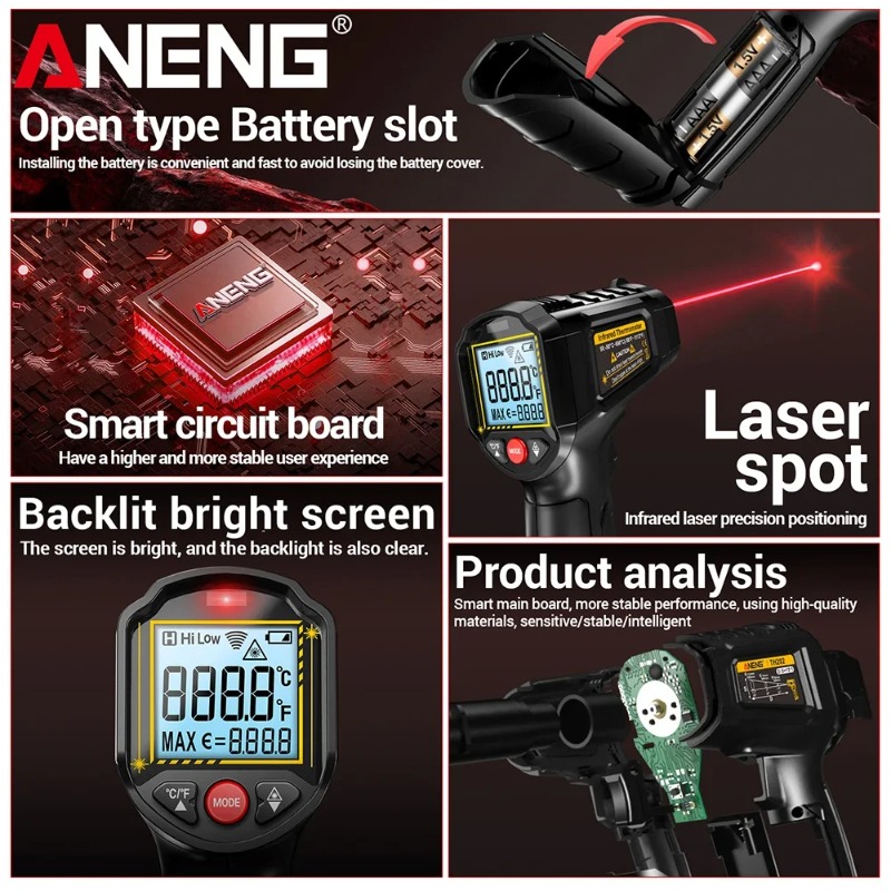 ANENG TH202 Contactloze infrar - Industrial Laser Temperature Gun recensie en prijs
